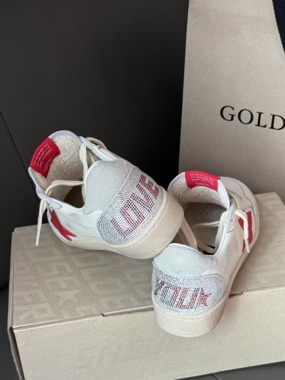 Golden Goose Ball Star Sneakers with Red Star - Picture 9 of 10